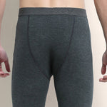 Men's Solid Color Double-Layer Bamboo Fiber Thermal Bottoms