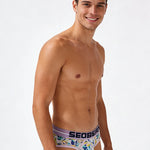 2 Pack Men's Stylish Prints Skin-Friendly & Stretch Fit Briefs