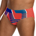 2 Pack Men's Trendy Prints U-Pouch Low-Rise Skin-Friendly Swim Briefs