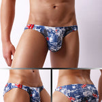 4 Pack Men's Low-Rise Printed U-Pouch Mesh for Breathability Briefs
