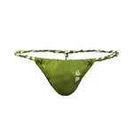 4 Pack Men's Low Rise Sexy Letter Embroidery Lace-Up Thongs