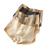 4 Pack Men's Solid Textured Minimalist Mid-Rise Breathable Boxer Briefs