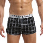 2 Pack Men's Thin & Breathable for Home & Sleep Plaid Boxers