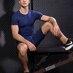 Men's Full Coverage Mesh Panel Quick-Dry Fabric Odor-Control Tops & Tights