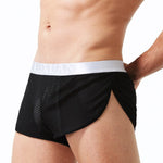 2 Pack Men's Low-Rise Mesh Breathable Home Comfort Antibacterial Trunks