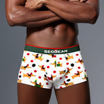 2 Pack Men's Seamless Comfort Playful Style Prints Breathable Trunks