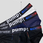 Men's Mesh Briefs With Colorful Spliced Lines