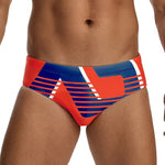 2 Pack Men's Trendy Prints U-Pouch Low-Rise Skin-Friendly Swim Briefs