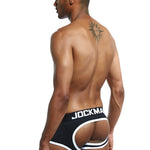 2 Pack Men's Breathable Cotton Skin-Friendly Sexy Low-Rise & Revealing Jockstraps