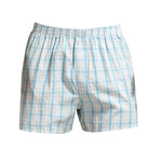 2 Pack Men's Cotton Plaid Boxers with Side Opening and Relaxed Elastic Waistband