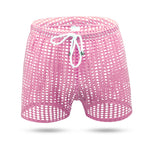 2 Pack Men's Mesh See-Through Shorts with Drawstring Waist