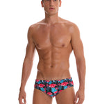 Men's Quick-Dry Printed UV Protection No-Slip Elastic Swim Briefs