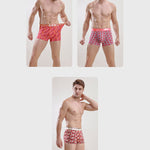 Men's Ice Silk Sexy Breathable Printed Boxers Briefs