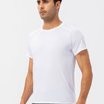 Men's Comfortable Round Collar Breathable Fitness Short Sleeve