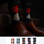 5 Pack Men's Textured Retro Calf Sock