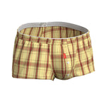 2 Pack Men's Cotton Plaid Boxers with 3D U-Pouch and Button Fly