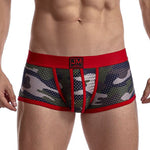 2 Pack Men's Camouflage Print Mesh Supportive Fit Touch-Free Soft-Touch Trunks