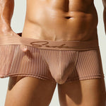 3 Pack Men's Striped Mesh Trunks with Comfort Pouch