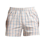 2 Pack Men's Cotton Plaid Boxers with Side Opening and Relaxed Elastic Waistband