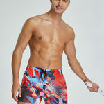 Men's Vibrant Graphic Odor-Control Comfy Waistband Casual Board Shorts