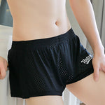2 Pack Men's Seamless Comfort Quick-Dry Lightweight & Airy Mesh Boxers Shorts