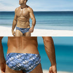 Men's Low-Rise Stylish Print Swim Briefs