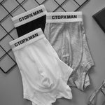 2-Pack Men's Threaded Large Pouch U-convex Sweat-absorbent Breathable Thin Sports Boxer Pants