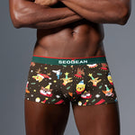 2 Pack Men's Seamless Comfort Playful Style Prints Breathable Trunks
