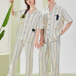 Ultra-Soft Cotton Thin Long-Sleeve Striped Lightweight Luxury Soft Pajama Sets