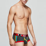 2 Pack Men's Cotton Sport Trunks with U-Pouch & Color-Block Design