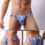4 Pack Men's Low-Rise Printed U-Pouch Mesh for Breathability Briefs