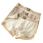 4 Pack Men's Solid Textured Minimalist Mid-Rise Breathable Boxer Briefs