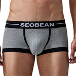 2 Pack Men's Stretch Cotton Breathable Colourway Contrast Trunks