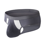 3 Pack Men's Low-Rise Ice Silk High-Stretch U-Convex Large Pouch Briefs