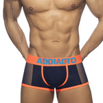 2-pack Men's Contrast Color Mesh High Elastic U-convex Three-dimensional Pouch Sports Boxer Shorts
