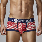 2 Pack Men's Statue of Liberty Print Comfortable and Breathable Trunks