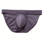 3 Pack Men's Threaded Fabric Briefs with U Convex Pouch