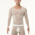 Men's Ultra-Thin Ice Silk Sheer Sensual Seamless Activewear Tops & Tights