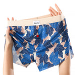 3 Pack Men's Trendy Print Ice Silk & Breathable Casual Style Boxers Shorts