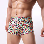 Men's Printed Skinny Swim Trunks With Drawstring