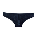 4 Pack Men's 3D U-Pouch Low Rise Ice Silk Cooling Satin Bikinis