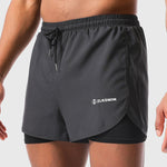 Men's Quick Dry Double Layer Mesh Breathable UPF Drawstring Swimming Boxers
