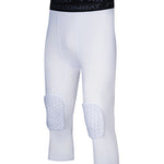 Men's High-Elasticity Impact Protection Hex Knee Guard Activewear Tights
