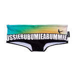 Men's Quick-Dry Low-Rise Alphabet Print Swim Briefs