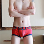 3 Pack Men's Spliced Color Breathable Cotton Trunks