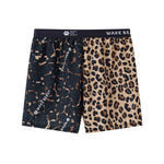 3 Pack Men's Leopard Print Ice Silk Loose-Fit Breathable Boxer Shorts