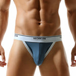 2 Pack Men's Low-Rise Solid Color Bikini with Large Pouch