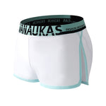 2 Pack Men's Stretch Boxer Shorts with Side Split Design and Support Pouch
