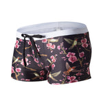 Men's Drawstring Plaid Swim Shorts With Pockets