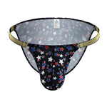 4 Pack Men's Star Print Low-Rise with Sexy U-Pouch Bikini